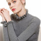 Half Turtleneck Sweater Lotus Leaf Collar Lace Sleeves Bottoming Slim Pullover Sweater