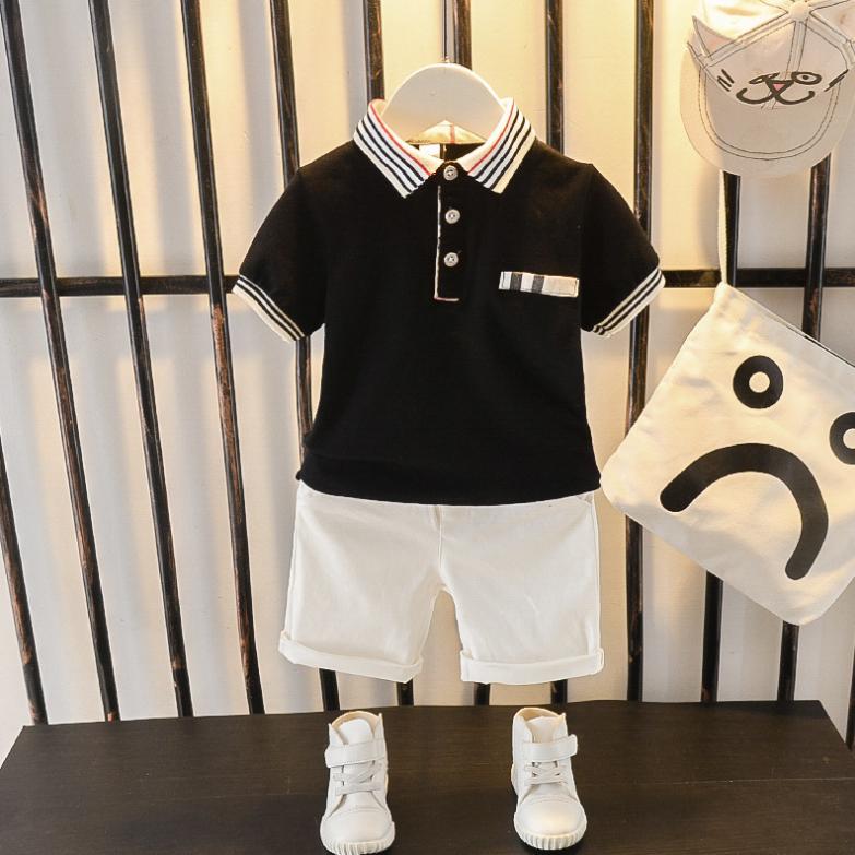 Boys Summer Suits Children's Clothes Kids Clothes Male Baby Summer Lapel Short-sleeved Two-piece Suit