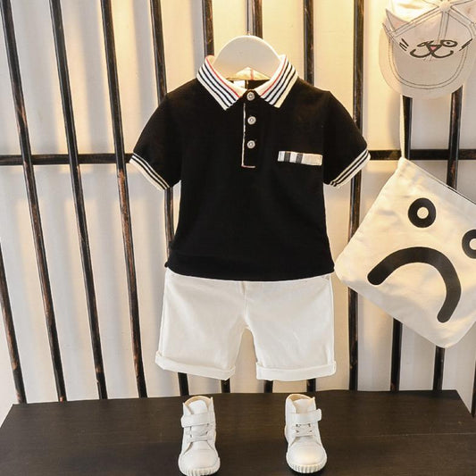 Boys Summer Suits Children's Clothes Kids Clothes Male Baby Summer Lapel Short-sleeved Two-piece Suit