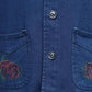 Flower Embroidery Solid Color Big Pocket Women's Denim Vest Sleeveless Spring and Autumn Loose Casual Coat Waistcoats