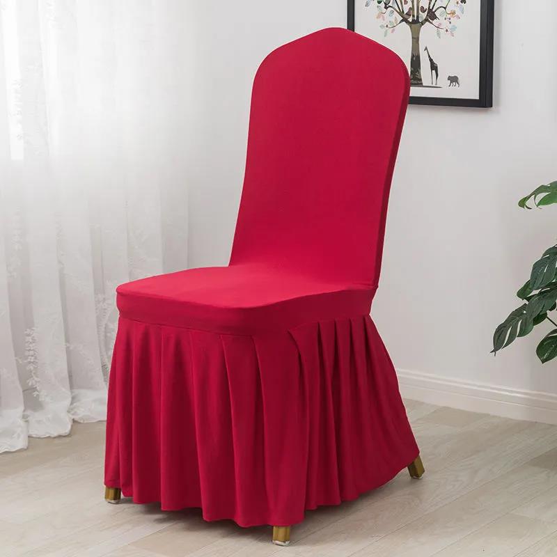 White Red Chair Cushion Cover Home Hotel Restaurant Wedding Banquet Elastic Chair Cover Dust Protection Stool Cover