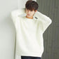 Fall Men's Sweater Trend Solid Color Loose Round Neck Sweater Men's Pullover Thick Line Long-sleeved Top