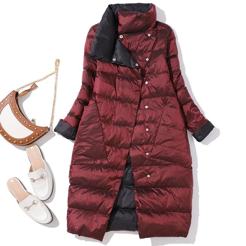 Both Sides Wear Long Down Jacket Women's Winter Ultra-light Down Jacket Women's Down Jacket Women's Plus Size Coat