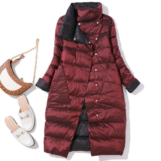 Both Sides Wear Long Down Jacket Women's Winter Ultra-light Down Jacket Women's Down Jacket Women's Plus Size Coat