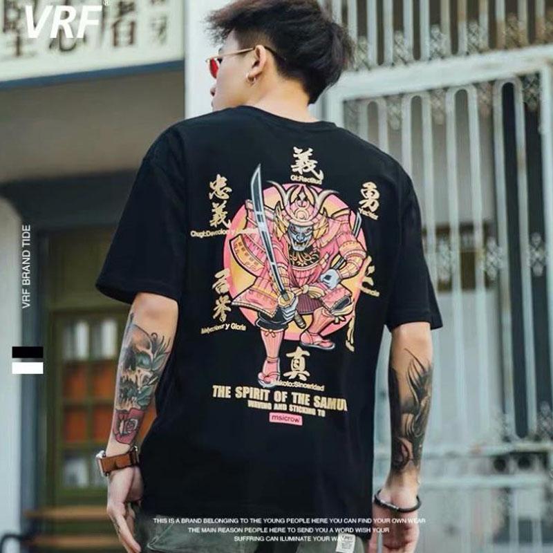Summer Men T-shirt Chinese Harajuku Trend Personality Tees Oversized Soft Casual Tops Couple O-neck Short Sleeve Shirt