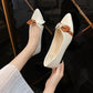 Pointed Toe Flat Single Shoes Women Shallow Mouth Soft Leather Non-slip Soft Sole Women's Shoes Vintage Soft Leather Women's Pointed-toe Flats