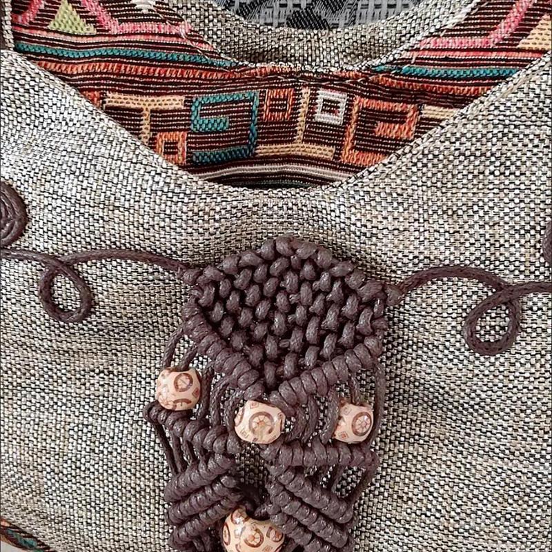 Middle Aged Women Handbag Casual Daily Shopper Ethnic Style  Anvas Cotton and Linen Woven Animal Flower Print Pattern