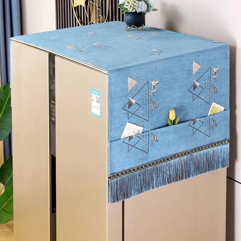 Refrigerator Cover Cloth Top Dust Cover Double Door Dustproof Single Door Protection Cover Towel Cover Curtain Towel Cover Dustproof Cloth