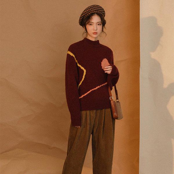 Autumn and Winter Independent Design Fun Egg Yolk Sweater, Casual Sweater Women