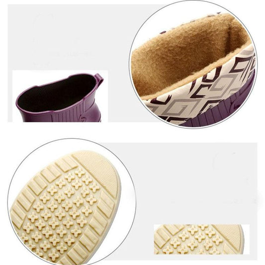 Fashion Plus Velvet Cotton Shoes Women's Waterproof and Warm Short Boots Non-slip Deodorant Flat Shoes