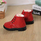 Children's Martin Boots Baby Winter Autumn Thick Plush Boots British Style Children Solid Color Casual Short Snow Boots