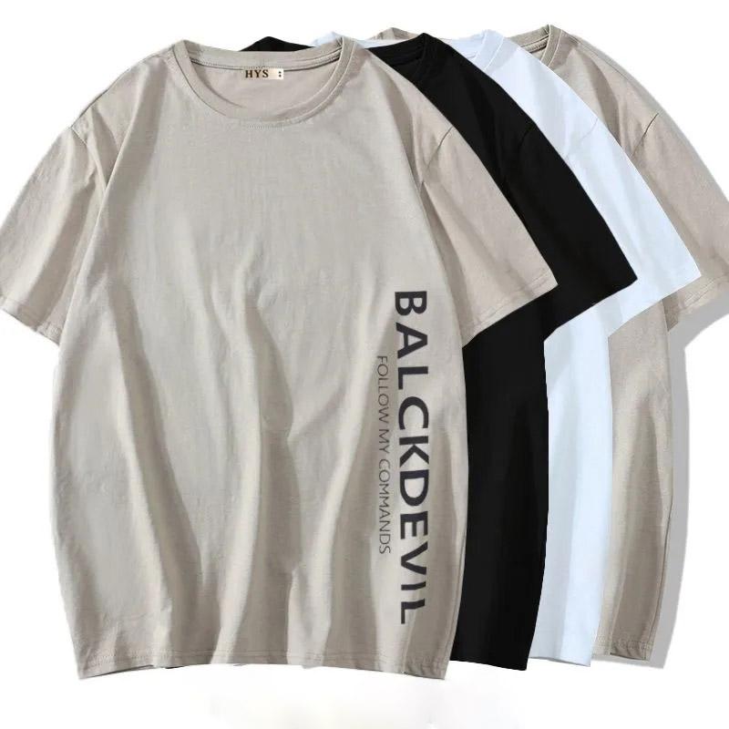 Men's Short Sleeve T-Shirt Summer Trend Loose Bottoming Shirt Clothes T-Shirt Large Size Teen Men's Shirt