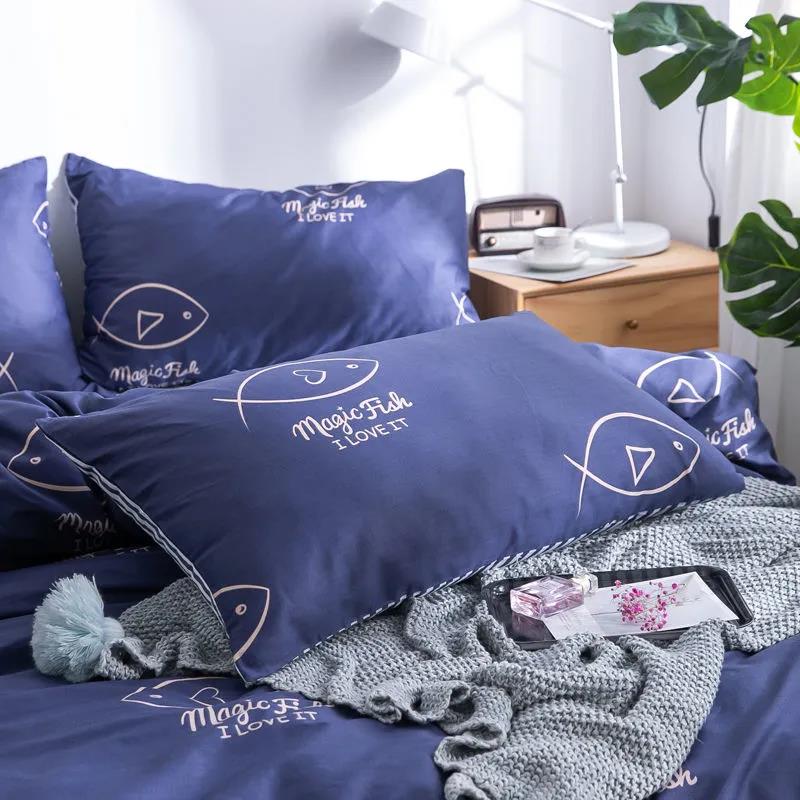 48*74cm Fashion Printing Pillowcase Pure Cotton Soft Skin-friendly Pillowcase Couple Bedroom Pillow Cover Large Pair
