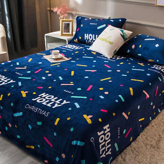 Coral Fleece Sheet Single Piece Plush Thick Blanket Warm Double Flannel Blanket Print Soft Multi-Size Coverlet