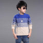 Children Sweater Boy Cardigan Thick Line Color Stripe Pattern Knit Sweater All-match Baby Swe