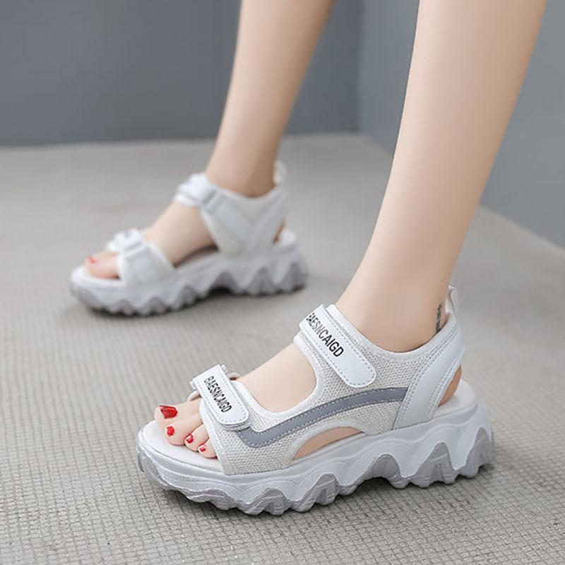 Summer Thick-soled Sports Sandals for Female Students Flat-bottomed All-match Sandals