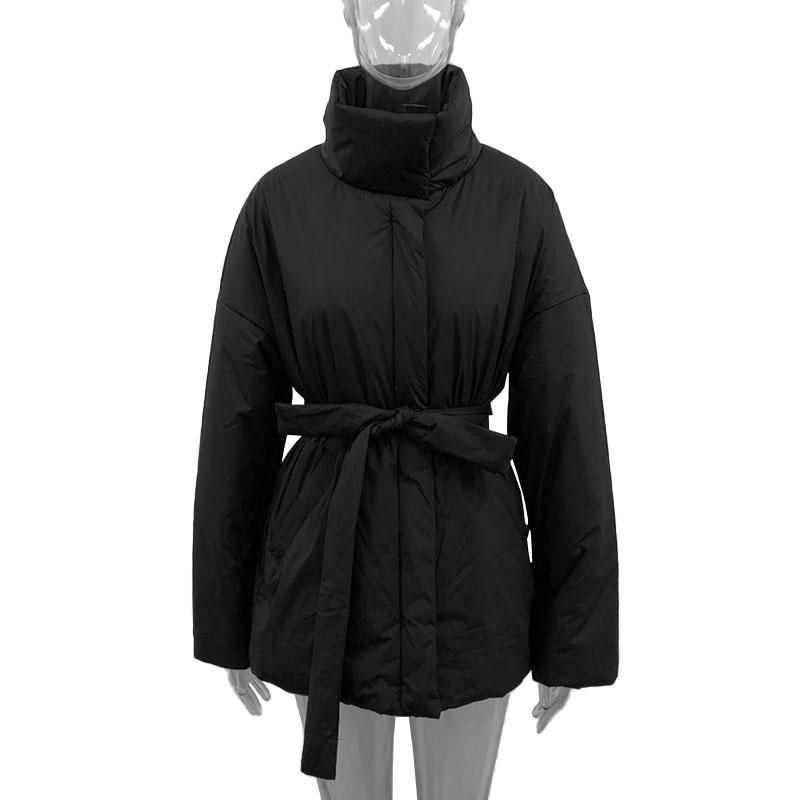Casual Collected Waisted Parkas Women Fashion Simple Coats Women Elegant Spring Stand Collar Cotton Jackets Female Ladies