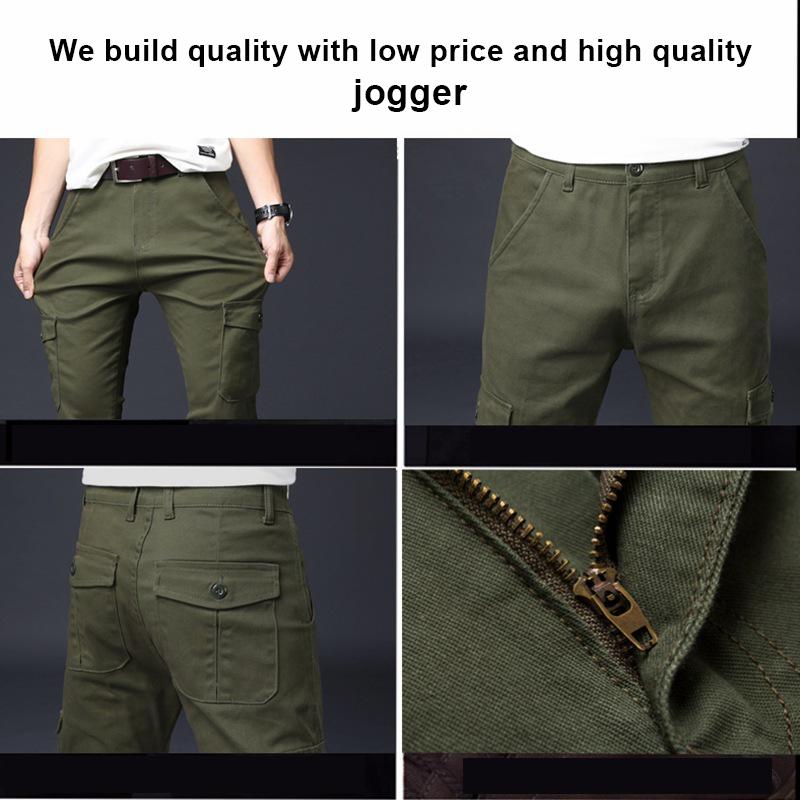 Men's Cargo Pants Elastic Straight Fit Loose Comfort 6 Pocket Youth Kargo Jogger