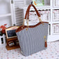Canvas Bag Ladies Shoulder Bag College Style Striped Portable Handbags Leisure Shopping Handbags