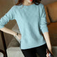 Women Low Collar Long Sleeve Warm Pullover Sweater Office Thick Knitted Bottoming Shirt Top