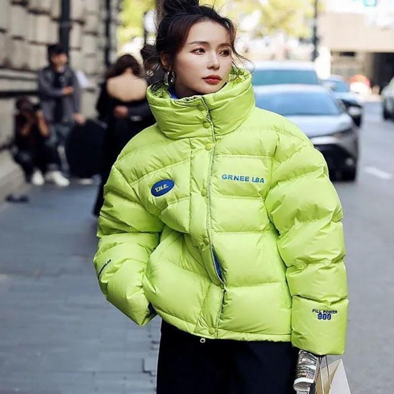 Winter Short Ladies Down Jacket Korean Fashion Loose Thick Cotton Stand Collar Jacket