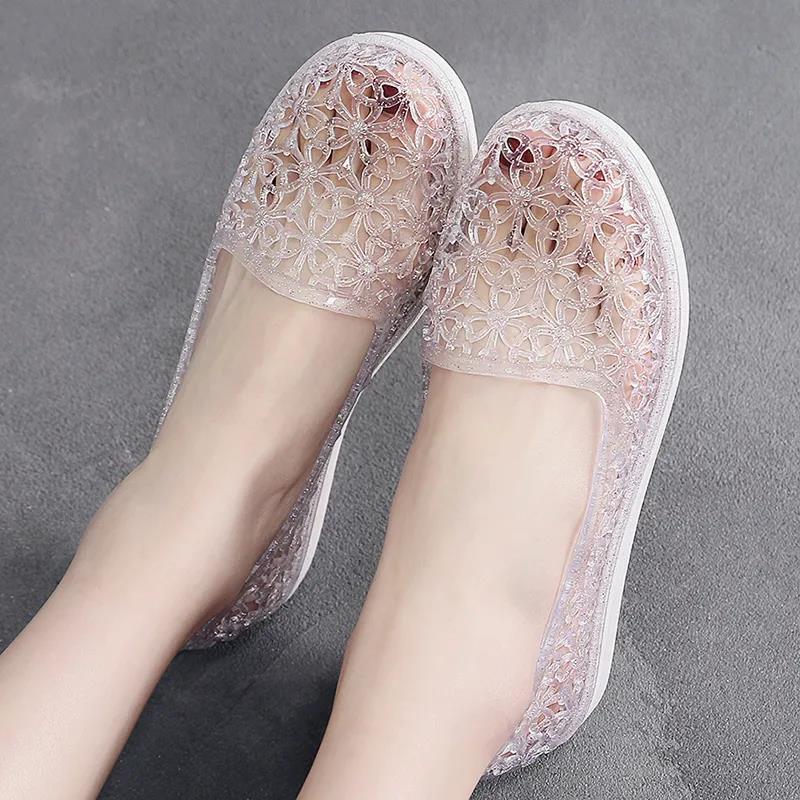 Female Crystal Hole Thick-soled Soft Home Nurse Dancing Beach Female Drag Sandals Summer