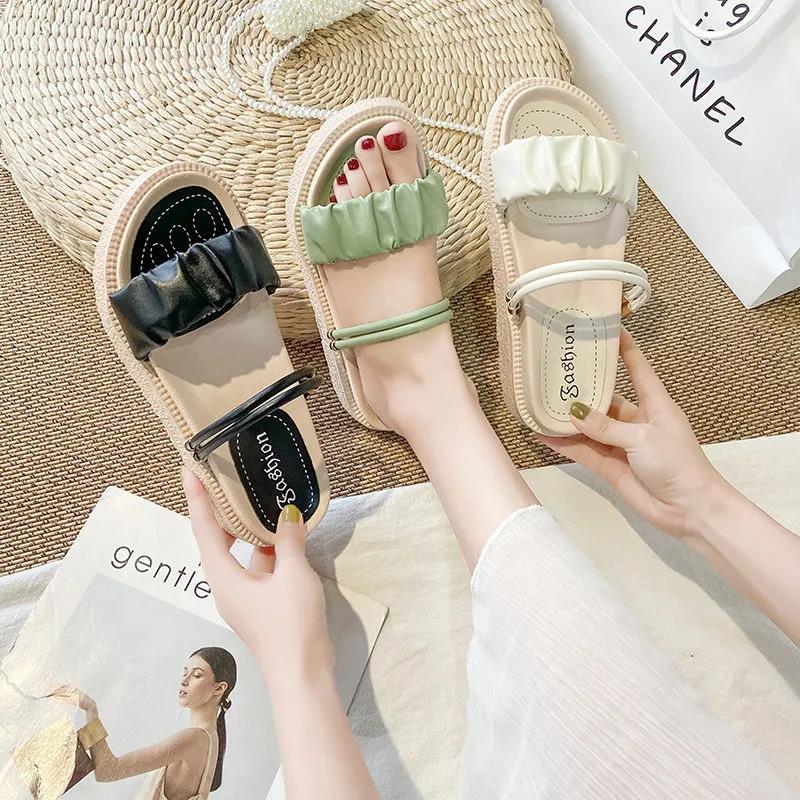 Trifle Platform Sandals Female Summer Fairy Style Student Fashion Roman Flats