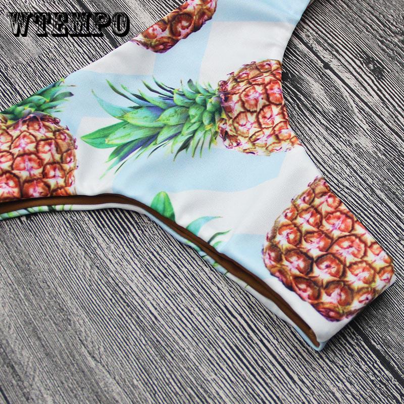 WTEMPO Fashion braided rope pineapple strap bikini sexy split swimsuit swimsuit
