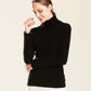 Autumn and Winter Knitted Hollow Wool Sweater Pile Pile Collar Bottoming Shirt Turtleneck Pullover  Blouse Women