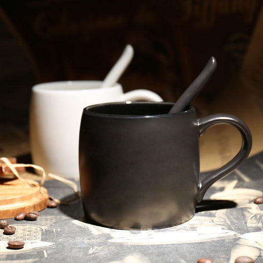 Ceramic Coffee Mug Set European Retro Water Cup Milk Cup Milk Tea Cup Dish Spoon Pattern