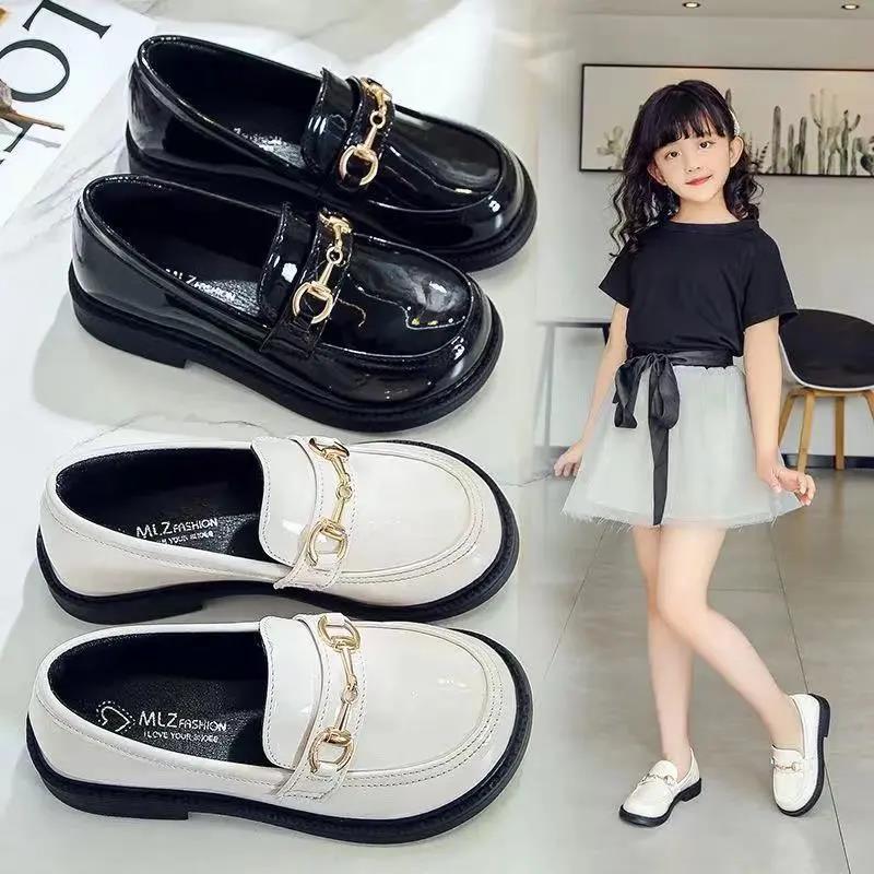 Children Elegant Princess Leather Casual Shoes Kids Girls Wedding Dress Party Solid Color Shoes for Girls