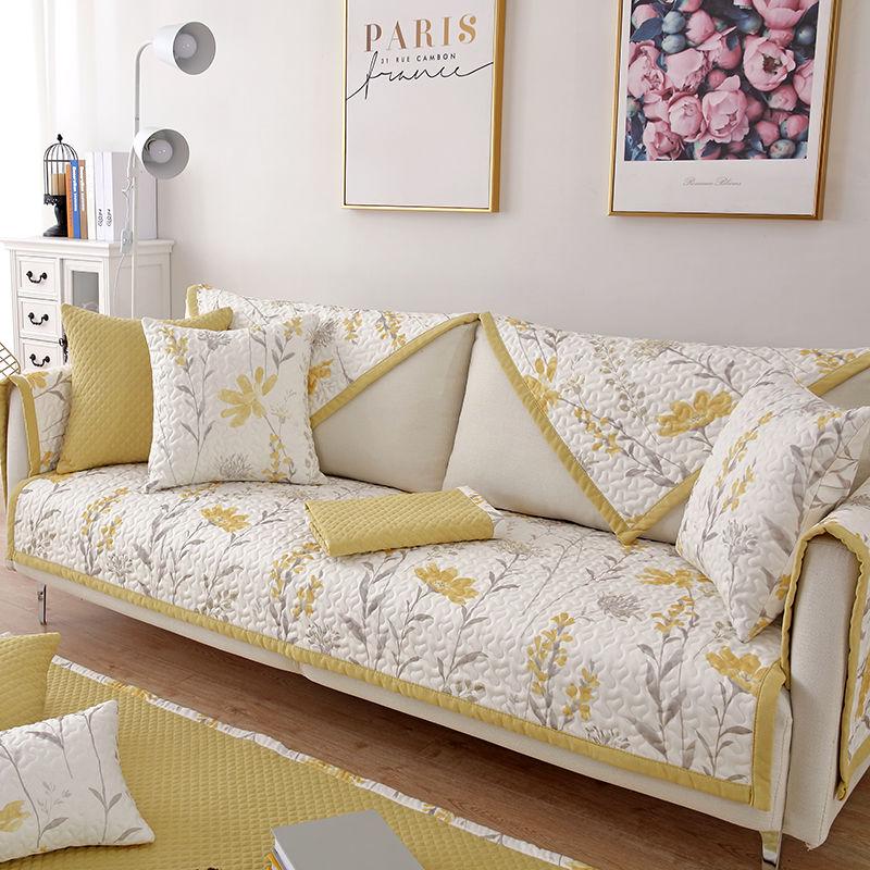 Modern Simplicity Sofa Towel Fresh Floral Fabric Cotton Sofa Cushions Couch Covers Non-slip