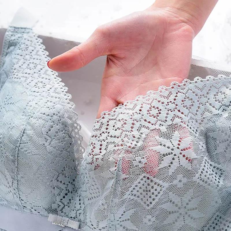 Large Size Ultra-thin Underwear Women's Summer No Steel Ring Breathable Bra Thin Section Big Breasts Show Small Breasts Sexy Bra