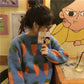 Autumn  Winter WOMEN'S Dress Korean Loose-Fit Versatile Fun Carrot Pattern Sweater Pullover Sweater