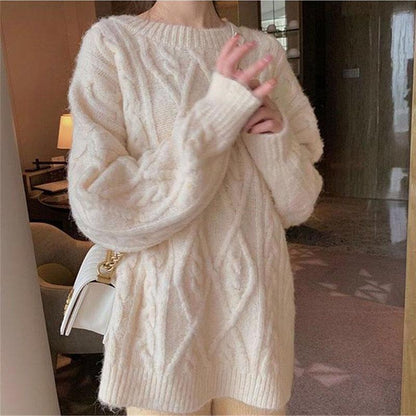 Autumn Winter Thick Sweater Women Knitted Ribbed Pullover Sweater Long Sleeve Turtleneck Jumper Soft Warm Pull Femme