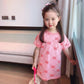 Children Dress Girls' Summer Printed Letter Short Sleeve T shirt Dress Korean Sweet Casual Dress Straight Dress