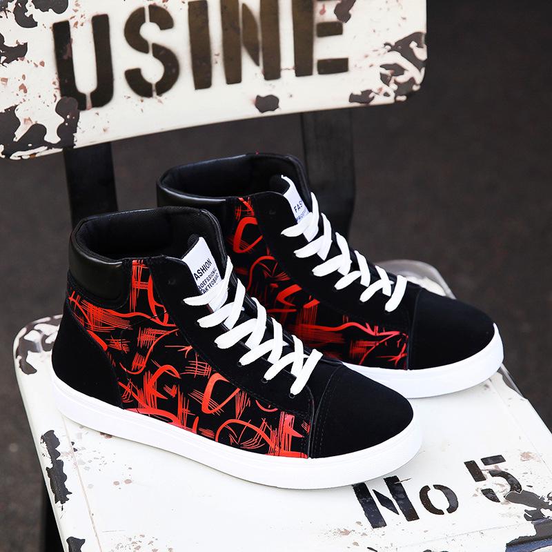 Spring Men High Top Shoes Men's Shoes Student Canvas Shoes Men's Casual Shoes Youth Sneakers Casual Fashion