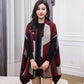 Shawl Cloak Female Autumn and Winter Thick Warmth Shawl Windproof Buckle Temperament Shawl Can Be Worn Shawl Scarf Dual-use