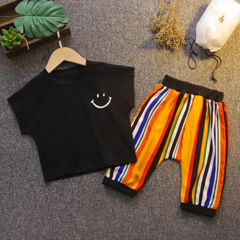 Baby Boy Summer Clothes 0-3 Years Old Baby Suit Casual Clothes Korean Cool Style Children's Suit Children's Short-sleeved Two-piece Suit