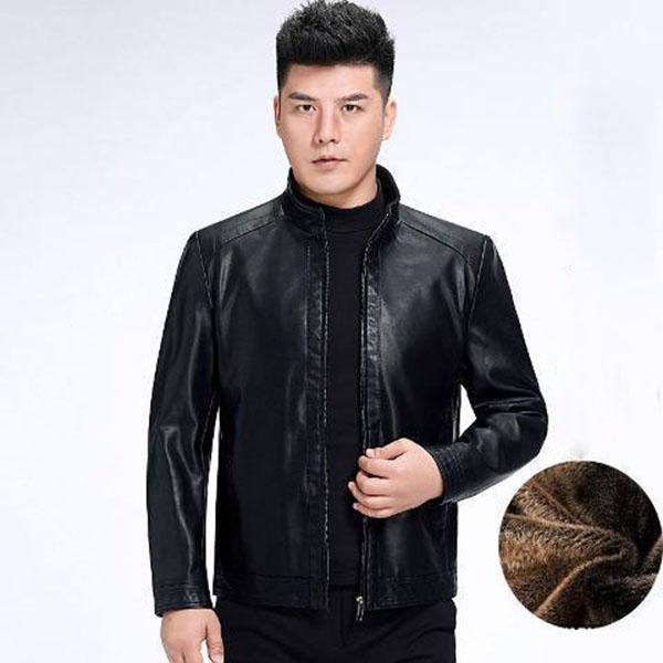 Leather Jacket Men's Leather Leather Jacket Autumn and Winter Sheep Leather Jacket Leather Sheepskin Men's Middle-aged and Elderly Jacket