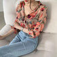 Floral Thin Chiffon Shirt Women Niche Western-style Tops Long Sleeve Shirts Cardigans Jacket Sunscreen Clothing All-match Blouse