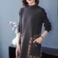 Autumn and Winter Loose Slim Sweater Dress Long Sleeve Large Size Knitted Base Skirt Fashion Casual Women Sweater Dress