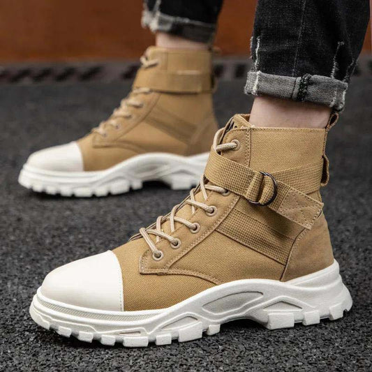 High-top Shoes Men's Canvas Sports Shoes Casual All-match Tooling Martin Boots Outdoor Hiking Cross-country Shoes