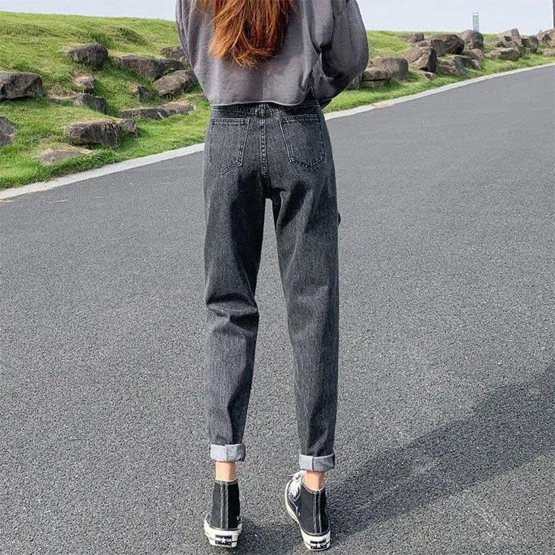 Women's Jeans Spring and Autumn Loose Straight Daddy Pants High Waist Thin Harem Pants Trousers Ladies Denim Jeans