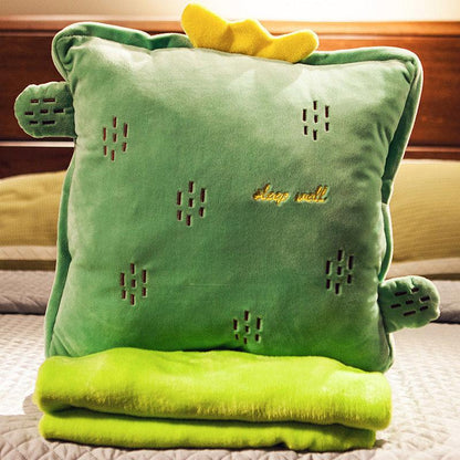 Four Seasons Can Be Used Office Pillow Quilt Dual-use Nap Pillow Three-in-one Multifunctional Sleeping Coral Velvet Soft and Breathable Blanket