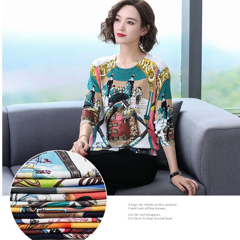 Autumn Winter Pullover Woolen Sweater Women High-end Loose Knitted Sweaters Jumpers Female Soft Cartoon Print Cashmere Sweater
