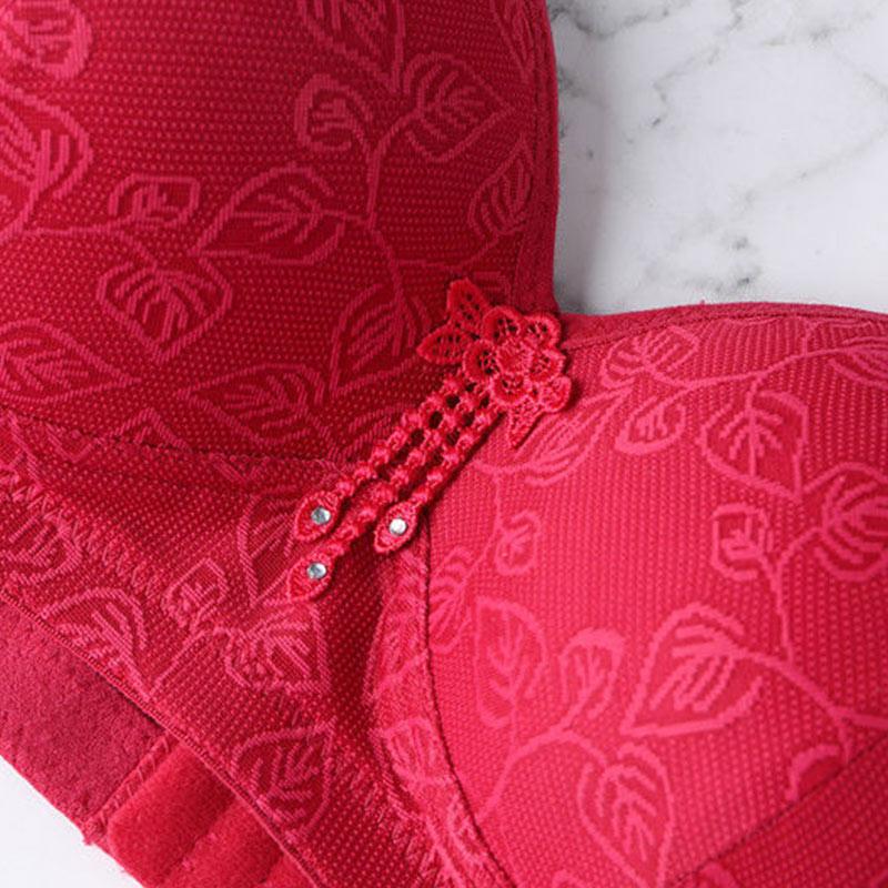 Large Size Thin Non-steel Ring Shaped Non-magnetic Underwear Bra Anti-sagging Fat Ladies Underwear Bra