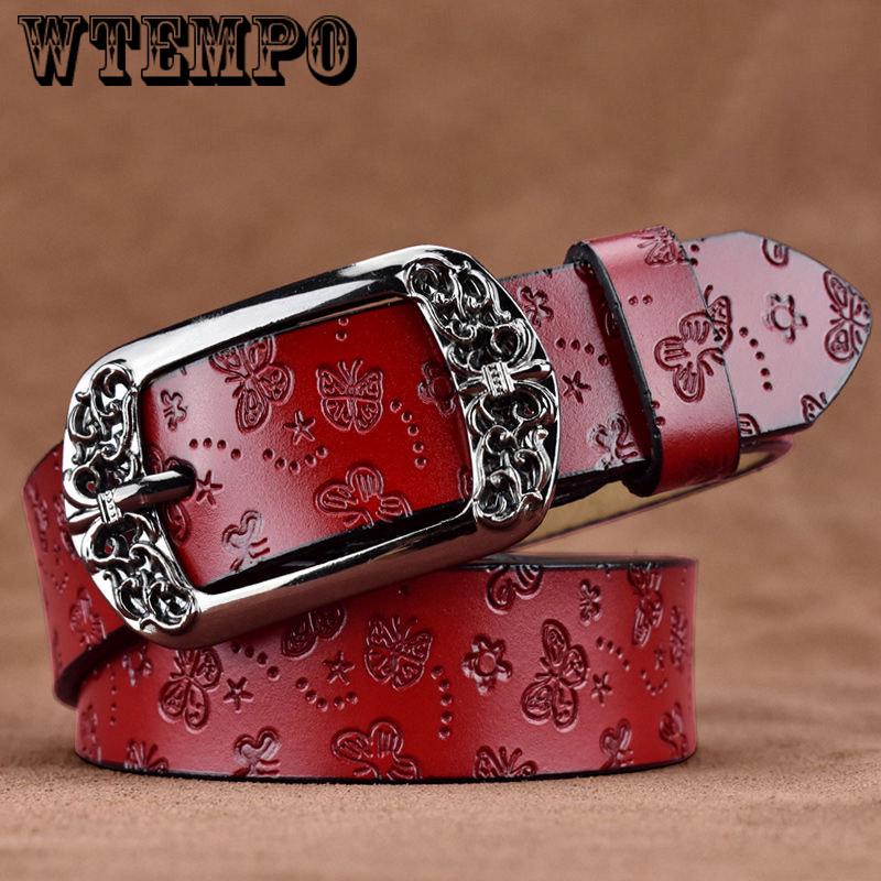 Leather Belts for Women Jeans Strap Vintage Metal Pin Buckle Fashion Style Trouser Cummerbunds