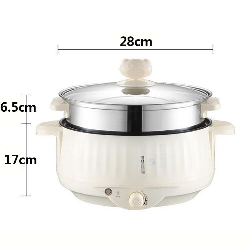 1000W Heat Pot Set Electric Steamer Non-stick Pot Electric Boiler Wok Kitchen Supplies for Family