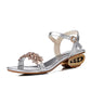 Size 34-41 Summer Women Outdoor Flat Bohemian Beach Flip Flops Wear-resistant Non-slip Office Lady Waterproof Diamond Sandals
